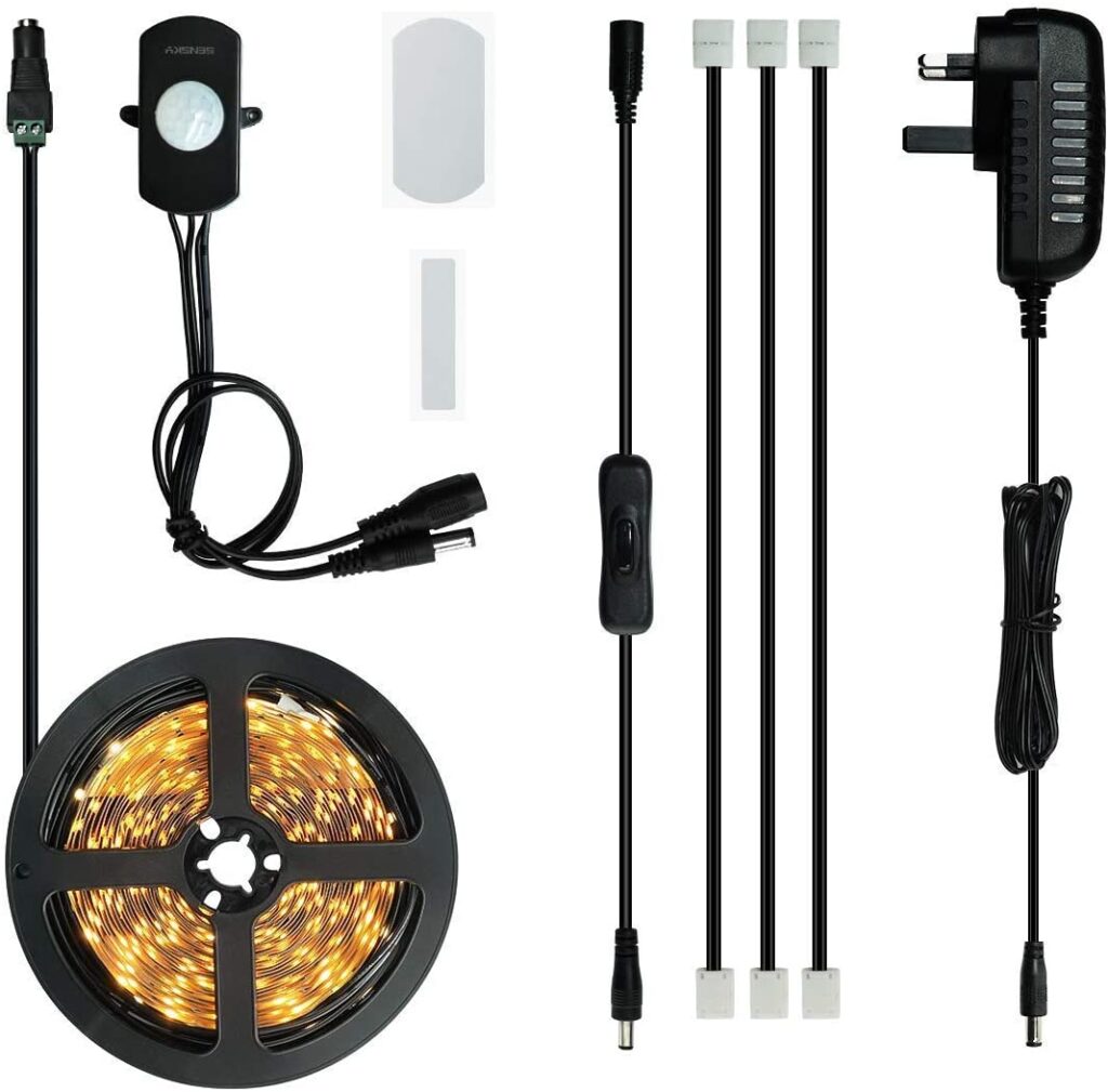 12V LED-strips med bevægelsessensor, US-stik