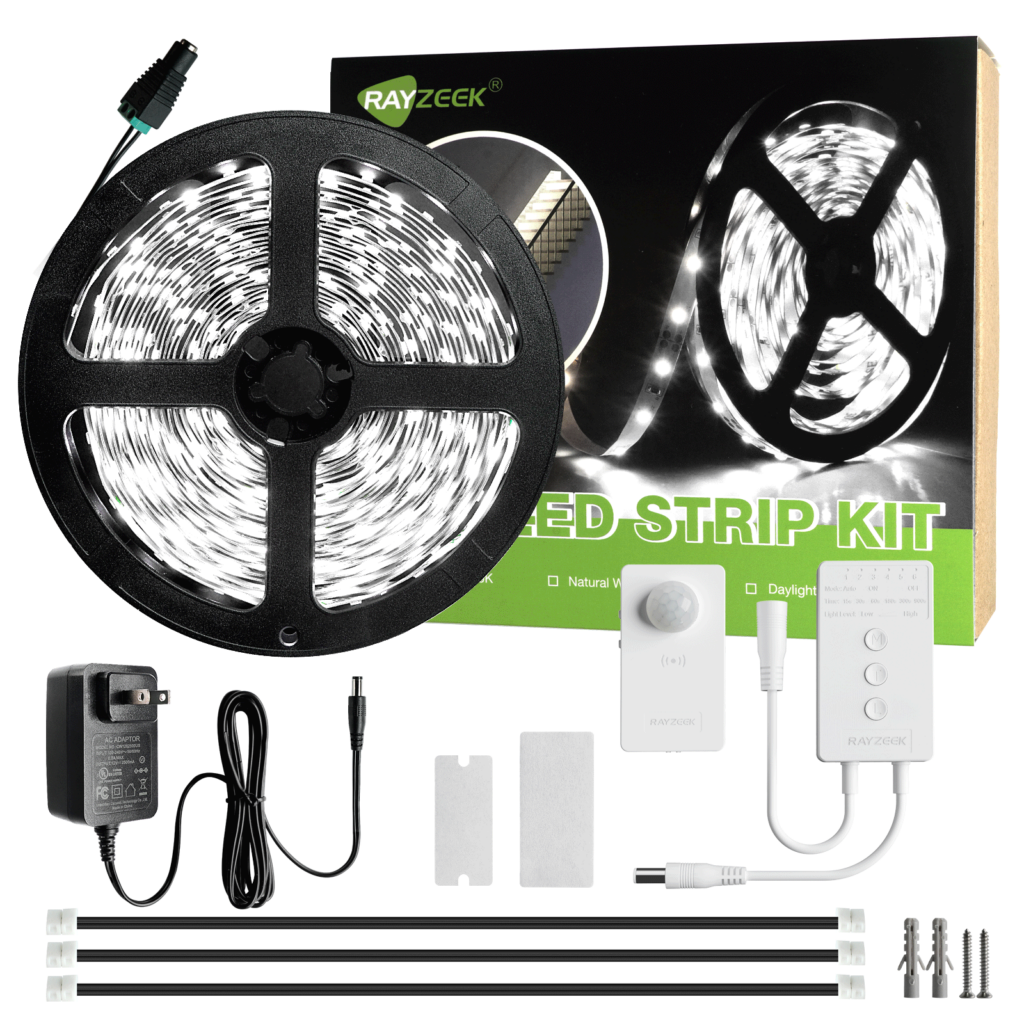 Trådløst controller-sæt med 1X bevægelsessensor og kølig hvid LED-strip