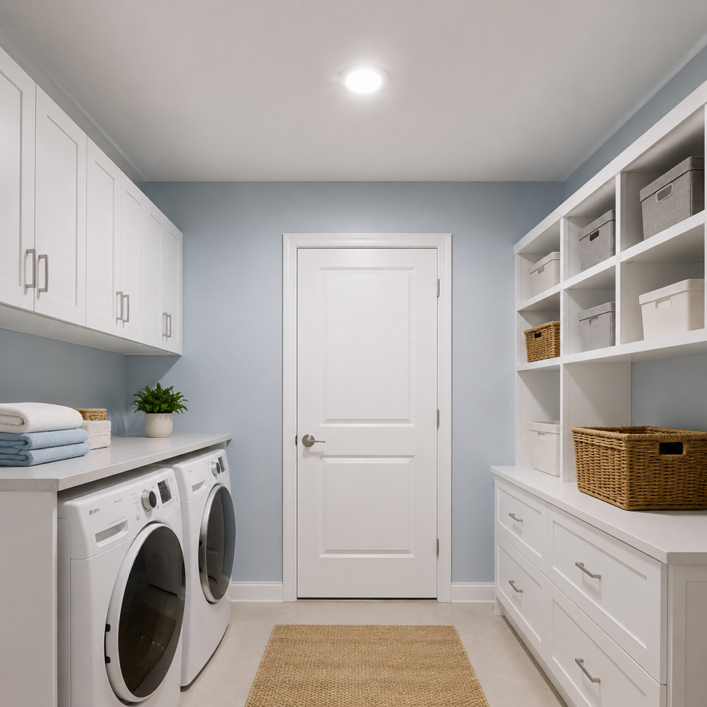 Utility room ceiling lighting context for RZ048-5A microwave sensor switch